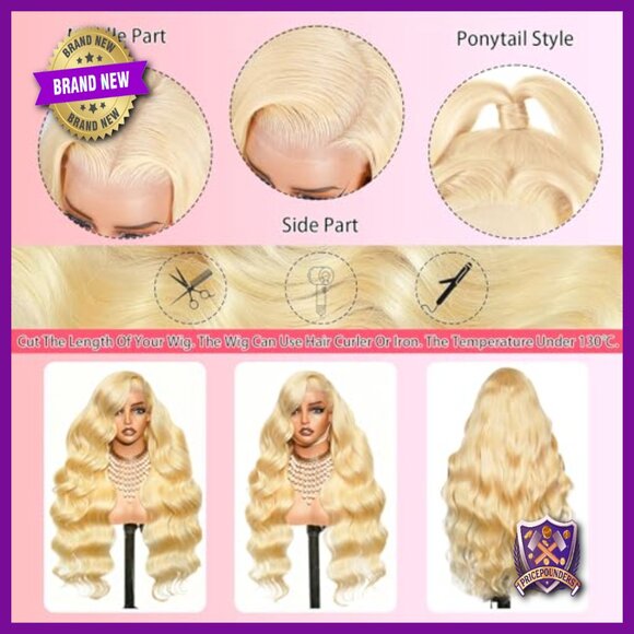 13x6 Lace Front Wig Human Hair 200 Density Body Wave 30 Inch Length